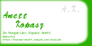 anett kopasz business card